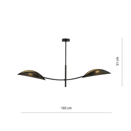 Ripplühter LOTUS 2xE14/10W/230V must/kuldne