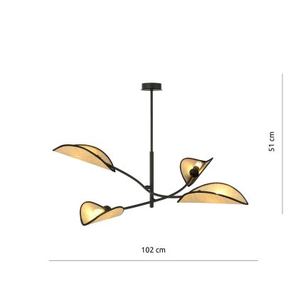 Ripplühter LOTUS 4xE14/10W/230V must/beež