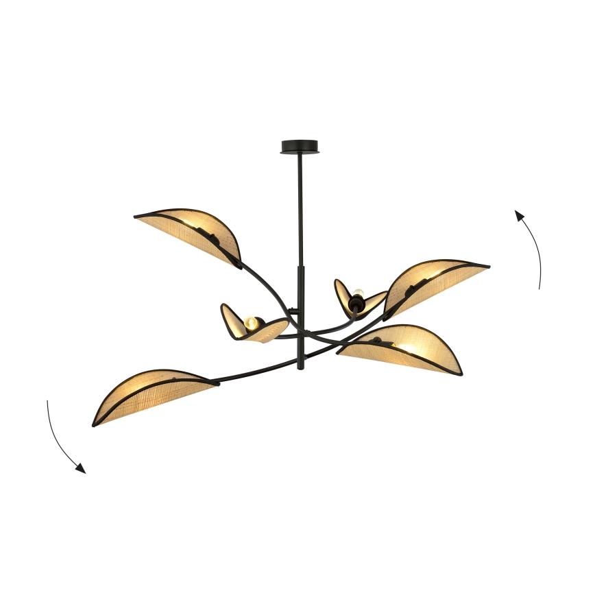Ripplühter LOTUS 6xE14/10W/230V must/beež