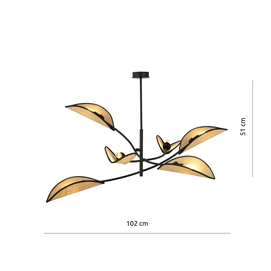 Ripplühter LOTUS 6xE14/10W/230V must/beež