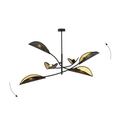 Ripplühter LOTUS 6xE14/10W/230V must/kuldne