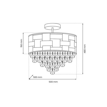 Ripplühter LUXURIA 9xE14/40W/230V kuldne