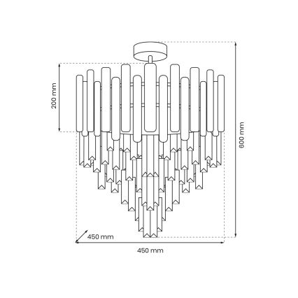 Ripplühter MADISON 9xE14/40W/230V matt kroom