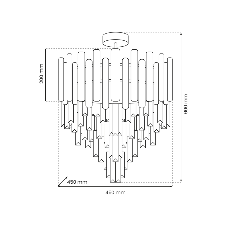 Ripplühter MADISON 9xE14/40W/230V matt kroom