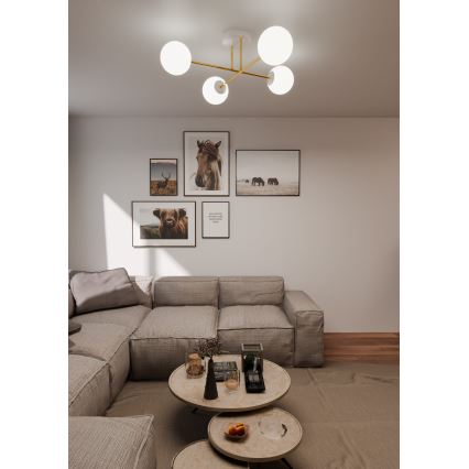Ripplühter MAGNUM 4xE14/10W/230V valge/kuldne