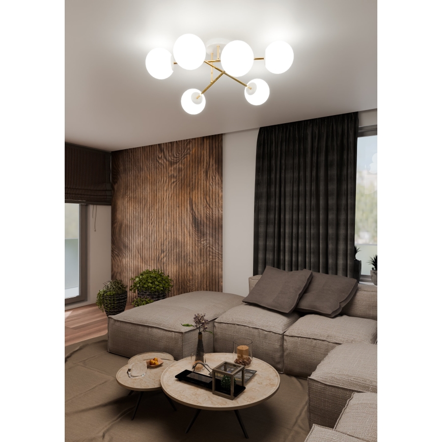Ripplühter MAGNUM 6xE14/10W/230V valge/kuldne