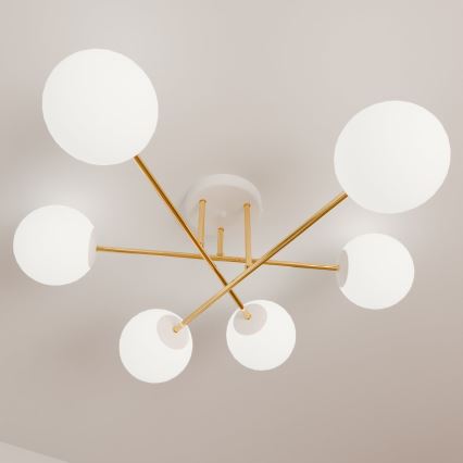 Ripplühter MAGNUM 6xE14/10W/230V valge/kuldne