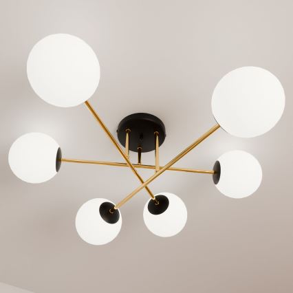 Ripplühter MAGNUM 6xE14/10W/230V valge/kuldne/must