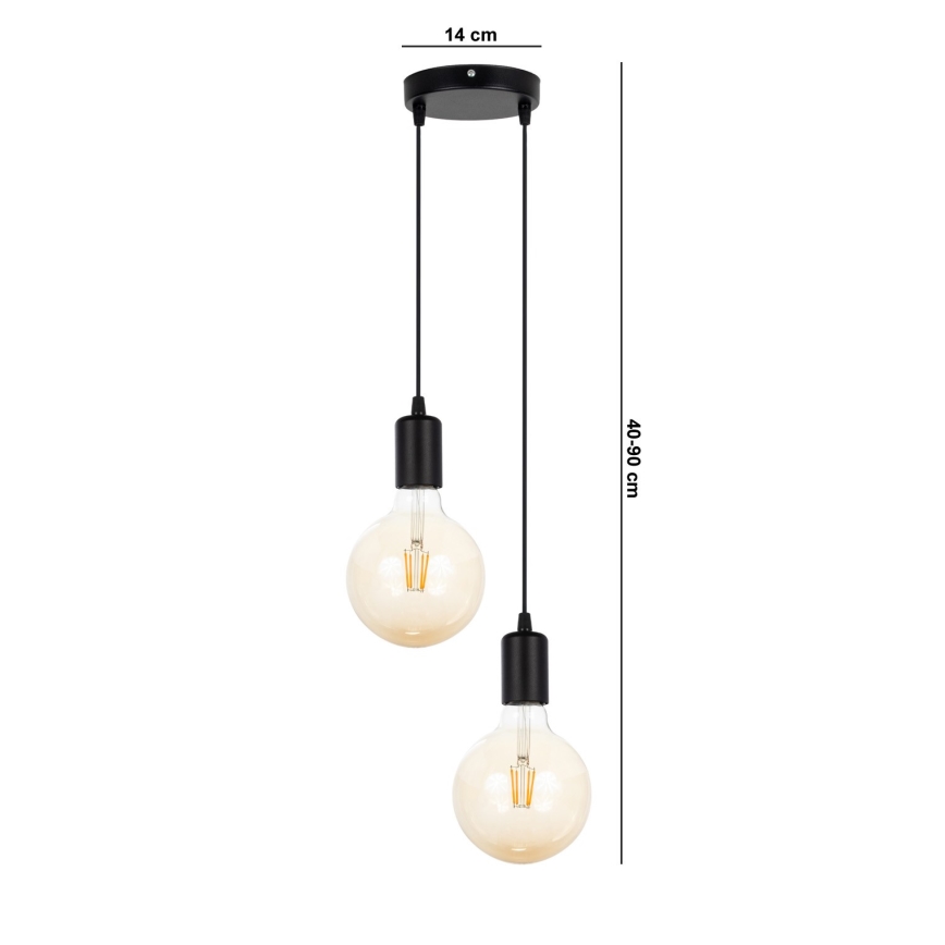 Ripplühter MIROS 2xE27/60W/230V ümmargune must