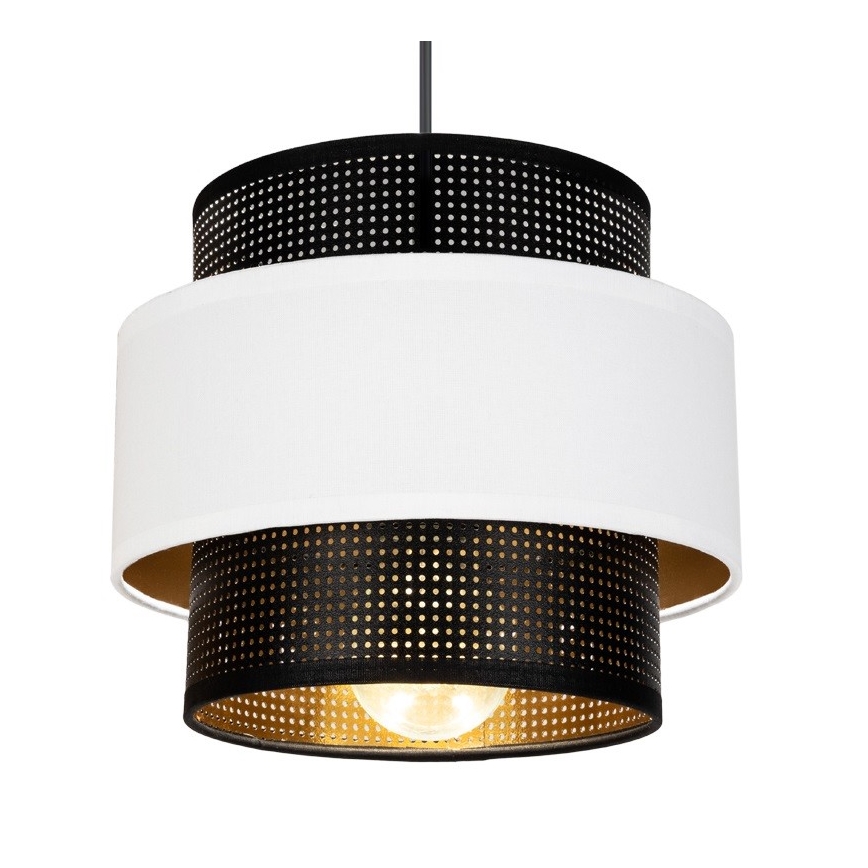 Ripplühter NESS 2xE27/60W/230V d. 30 cm must/ valge