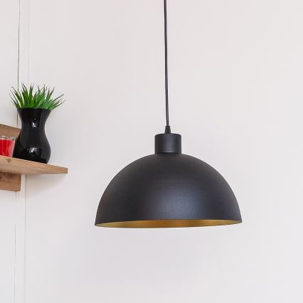 Ripplühter riputuskaabliga VESPER 1xE27/15W/230, läbimõõt 30 cm, must/kuldne