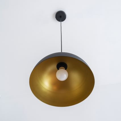 Ripplühter riputuskaabliga VESPER 1xE27/15W/230, läbimõõt 30 cm, must/kuldne