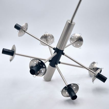 Ripplühter ROLLO 8xE14/5W/230V matt kroom/suitsune