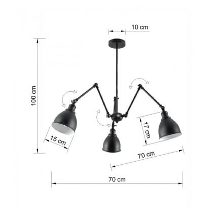 Ripplühter STARK SHADE 3xE27/60W/230V