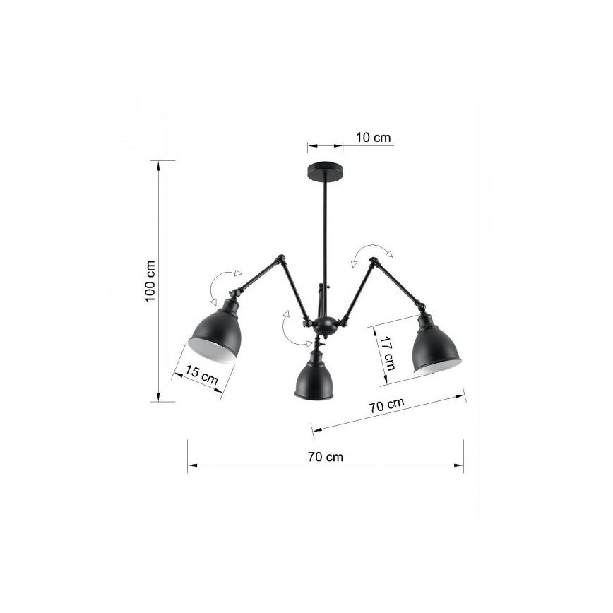 Ripplühter STARK SHADE 3xE27/60W/230V