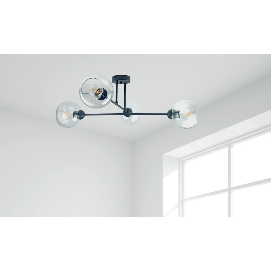 Ripplühter VASCO 4xE27/60W/230V must/läbipaistev