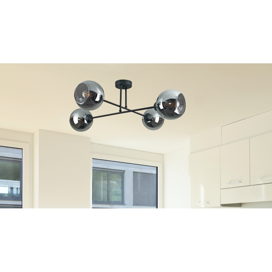 Ripplühter VASCO 4xE27/60W/230V must/suitsune must