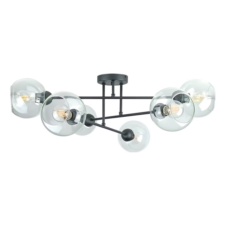 Ripplühter VASCO 6xE27/60W/230V must/läbipaistev