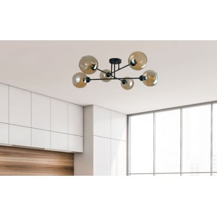 Ripplühter VASCO 6xE27/60W/230V must/suitsune beež