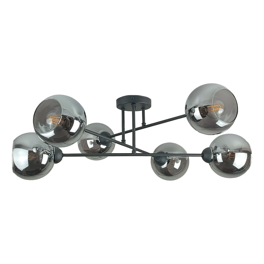 Ripplühter VASCO 6xE27/60W/230V must/suitsune must