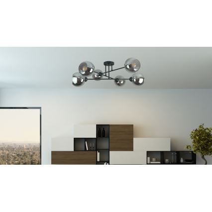 Ripplühter VASCO 6xE27/60W/230V must/suitsune must