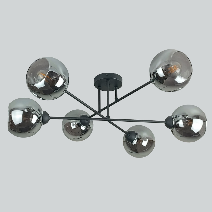 Ripplühter VASCO 6xE27/60W/230V must/suitsune must