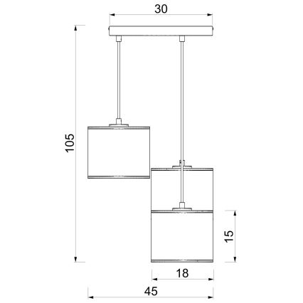 Rippuv lühter kaabliga ARDEN 3xE27/15W/230V, läbimõõt 30 cm, beež