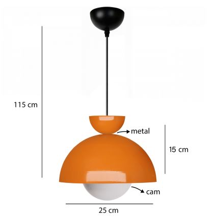 Rippvalgus SALVA 1xE27/15W/230V oranž