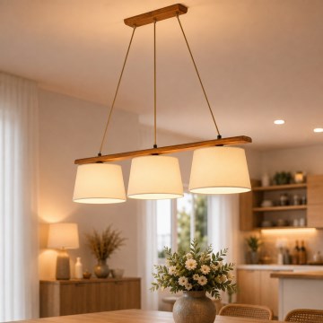 Rippvalgusti AIDA 3xE27/15W/230V Ø 25 cm tamm/kreemjas