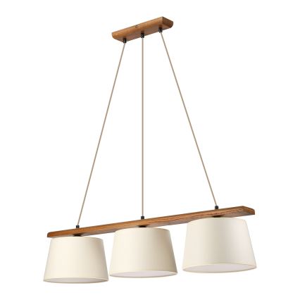 Rippvalgusti AIDA 3xE27/15W/230V Ø 25 cm tamm/kreemjas