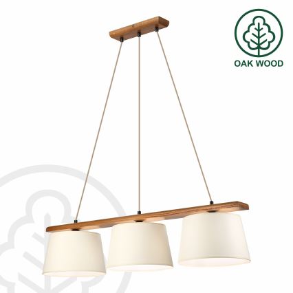 Rippvalgusti AIDA 3xE27/15W/230V Ø 25 cm tamm/kreemjas