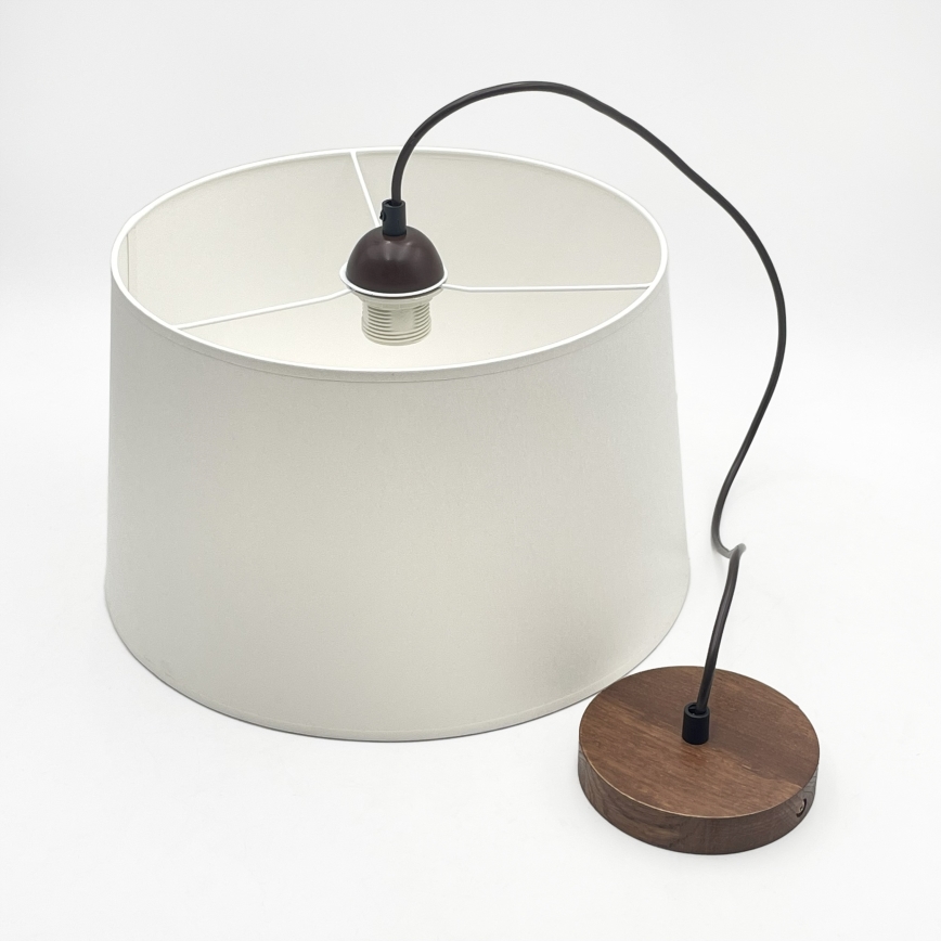 Rippvalgusti AIDA, kaabliga, 1xE27/60W/230V, Ø 35 cm, tamm/pähkel/valge