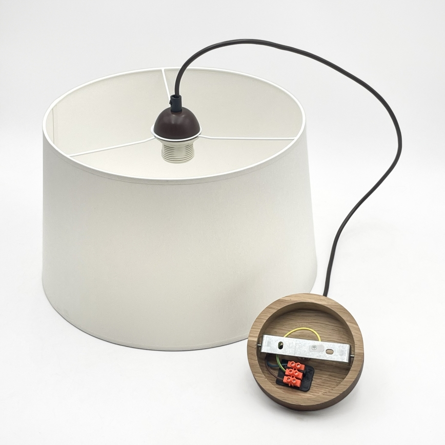 Rippvalgusti AIDA, kaabliga, 1xE27/60W/230V, Ø 35 cm, tamm/pähkel/valge