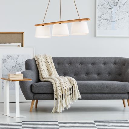 Rippvalgusti AIDA kaabliga 3xE27/60W/230V, läbimõõt 25 cm, tamm