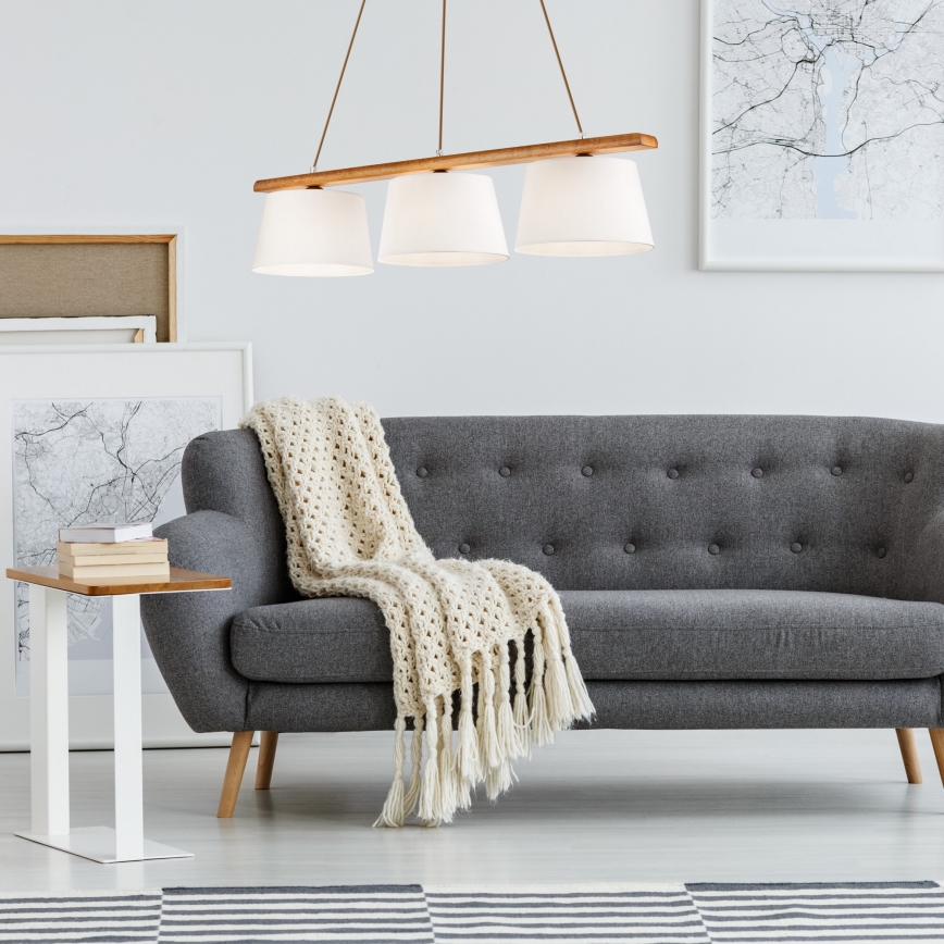 Rippvalgusti AIDA kaabliga 3xE27/60W/230V, läbimõõt 25 cm, tamm