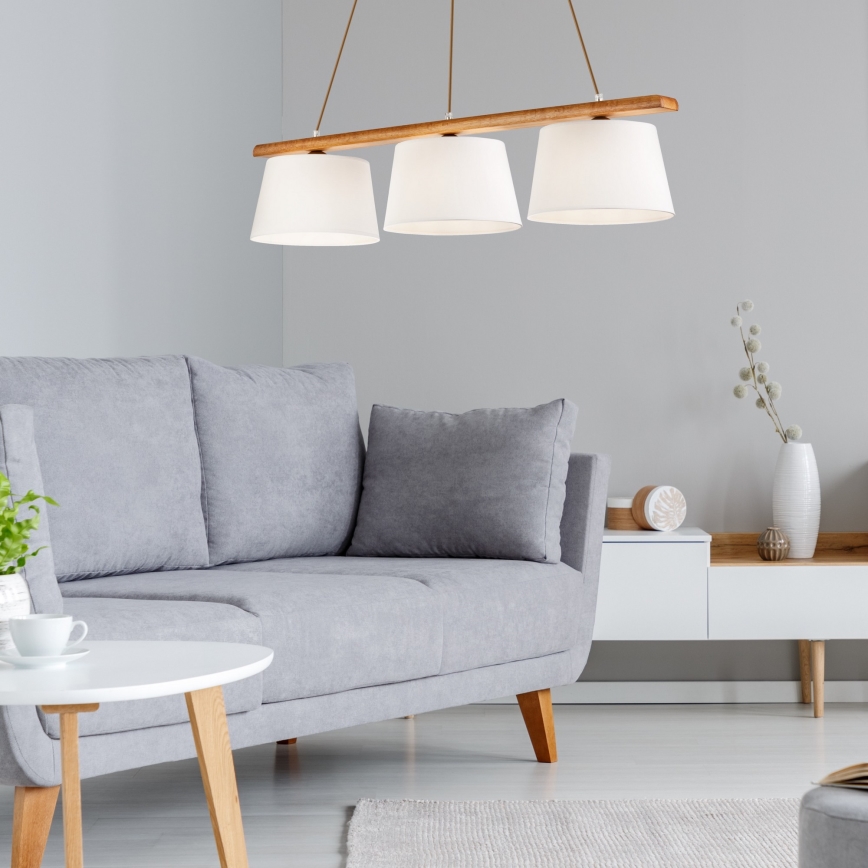 Rippvalgusti AIDA kaabliga 3xE27/60W/230V, läbimõõt 25 cm, tamm