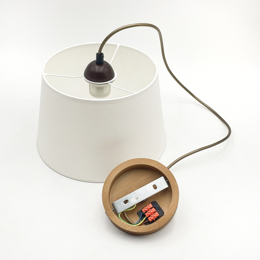 Rippvalgusti AIDA kaablil 1xE27/60W/230V läbimõõt 25 cm tamm/pruun/valge