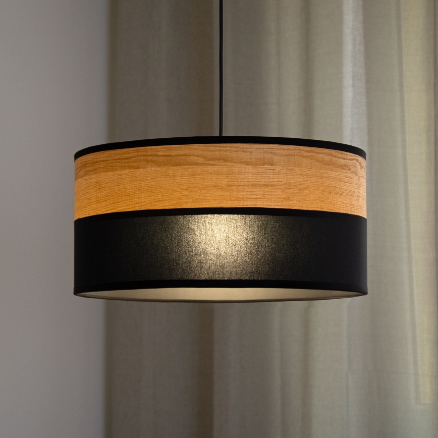 Rippvalgusti ALBA 1xE27/15W/230V Ø 40 cm must/pruun