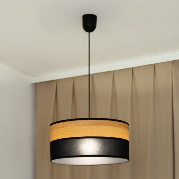 Rippvalgusti ALBA 1×E27/15W/230V, läbimõõt 45 cm, must/pruun