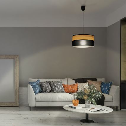 Rippvalgusti ALBA 1×E27/15W/230V, läbimõõt 45 cm, must/pruun
