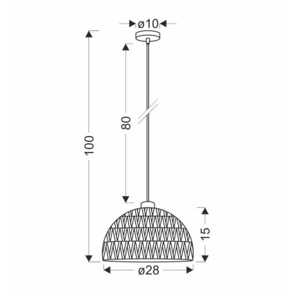 Rippvalgusti BALLI kaabliga 1xE27/40W/230V beež