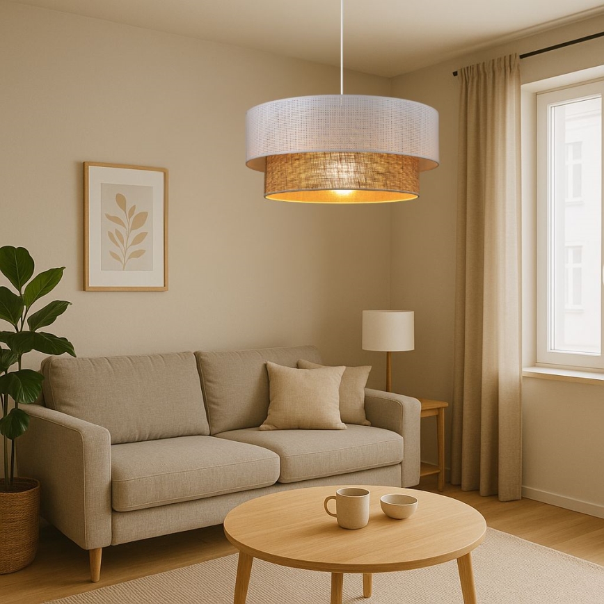 Rippvalgusti BORHO 1xE27/60W/230V, läbimõõt 40 cm, valge/juut