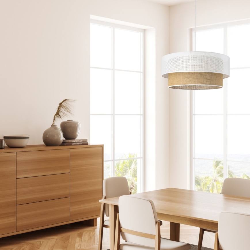 Rippvalgusti BORHO 1xE27/60W/230V, läbimõõt 40 cm, valge/juut