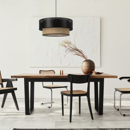 Rippvalgusti BORHO 1xE27/60W/230V Ø 40 cm must/juut