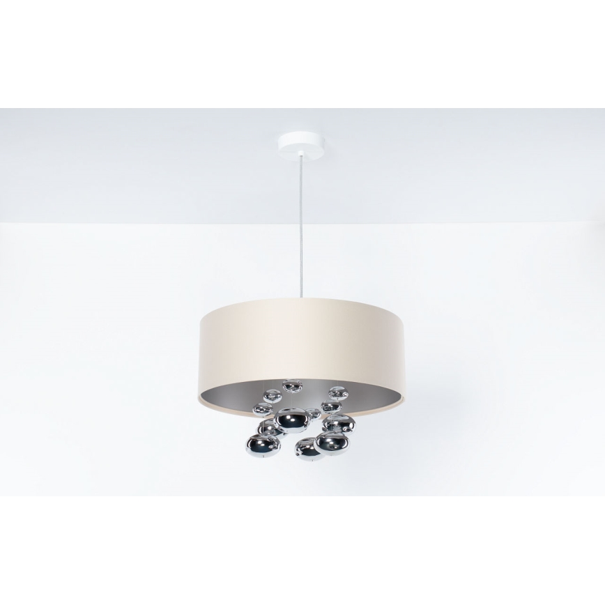 Rippvalgusti BUBBLE kaabliga, 1×E27/60W/230V, Ø 40 cm, beež