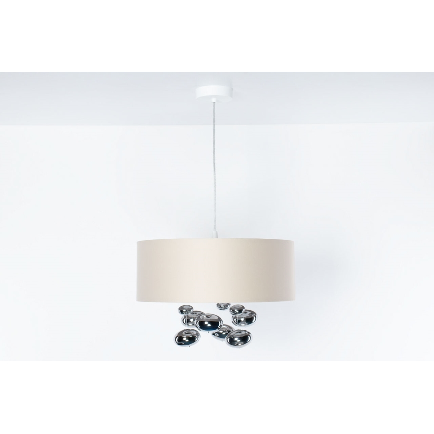 Rippvalgusti BUBBLE kaabliga, 1×E27/60W/230V, Ø 40 cm, beež