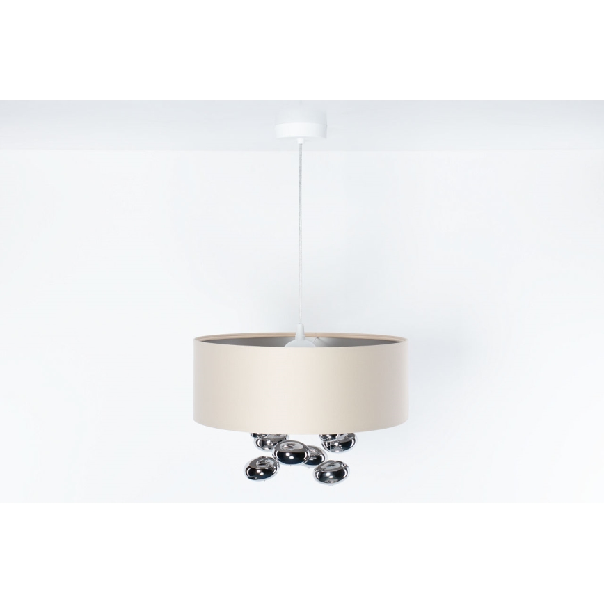 Rippvalgusti BUBBLE kaabliga, 1×E27/60W/230V, Ø 40 cm, beež