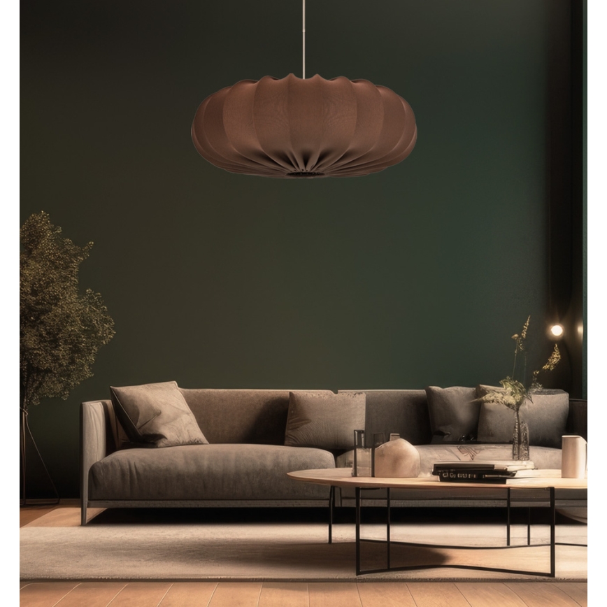 Rippvalgusti CAFEE 1xE27/40W/230V läbimõõt 52 cm pruun