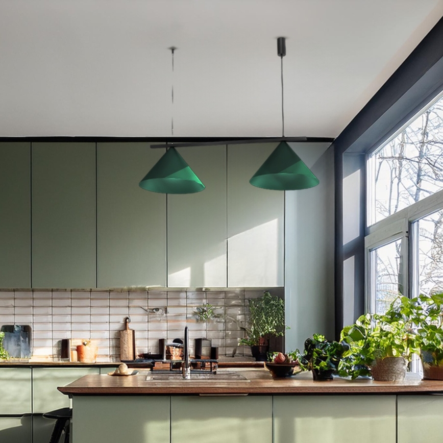 Rippvalgusti CAPITAL kaabliga 2xGX53/15W/230V roheline