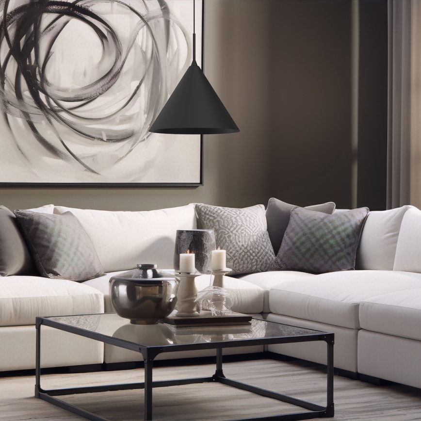 Rippvalgusti CAPITAL riputuskaabliga 1xGX53/15W/230V, läbimõõt 32 cm, must